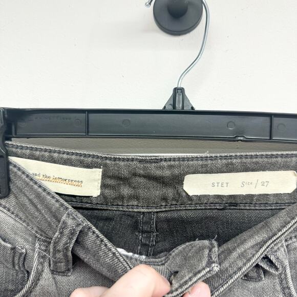 ANTHROPOLOGIE PILCRO & THE LETTERPRESS Grey Washed Skinny Stet Jeans Size 27 - Picture 2 of 3